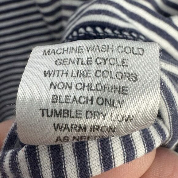 Johnnie-O Polo Shirt Mens Medium Blue Stripes Short Sleeve Preppy Coastal Golf - Picture 8 of 8